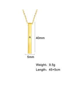 LIKGREAT 1pc Women Stainless Steel A-Z Letter Initial Name Pendant Necklace, Gift For Family, Friends, Lovers On Valentine's Day