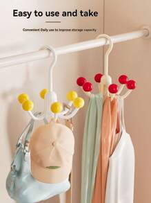Wardrobe Hook, Multifunctional Rotatable Six Claw Hook Loset Organizer 360° Rotatable Space Saving Bras Underwear Sling, Hat, Tie Towel And Bathrobe Organizer Suitable For Wardrobes And Kitchen Cabinets,Bathroom Shelf