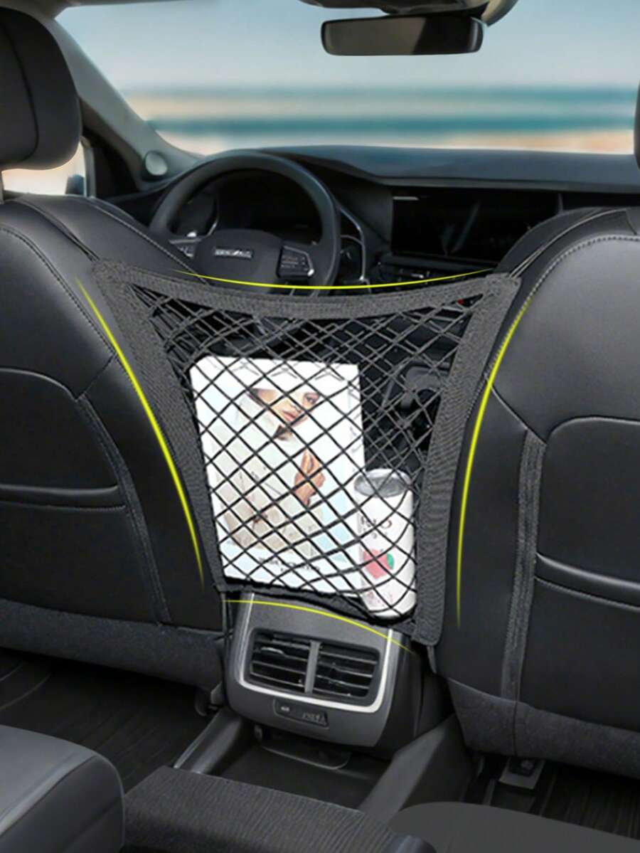 Car Inter-Seat Storage Mesh Pockets Car Seat Seat Back Organizer Shelves Hanging Bag - Multicolor - View 1