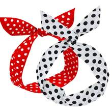 2 Stück Frauen Bandana, Polka Punkt und Streifen Stirnband im Vintage Stil Muster, Haarband, Turban Stirnband, Schweißband, modischer Haarreif für den täglichen Gebrauch
