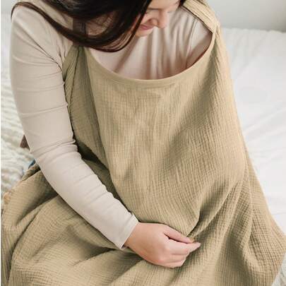 Khăn che cho con bú bằng vải muslin mỏng nhẹ, mềm mại, màu trơn, rất thoáng khí, lý tưởng để cho con bú ở những con phố đông đúc, công viên yên tĩnh hoặc nhà ấm cúng. 100% vải dệt, thoáng khí, mềm mại, đa năng, có thể dùng làm mái che xe đẩy, tấm che nắng ghế ô tô, khăn che riêng tư cho mẹ, phù hợp cho người từ 18 tuổi trở lên.