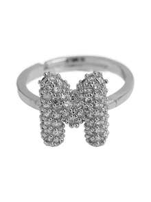 泡泡可爱26字母戒指女款气球镀金锆石A-Z字母开口可调节戒指美观婚礼珠宝礼物 - 字母戒指 - 查看 36