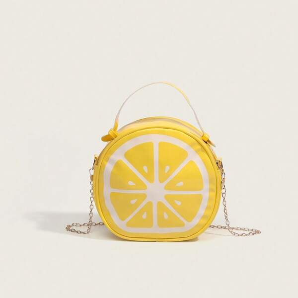 Bolso de mano con forma de limón y cítricos de estilo fashionable, con correa ajustable y desmontable, adecuado para todas las estaciones, fresco y dulce estilo Y2K, apto para ropa de calle