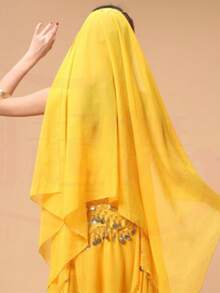 A Set Of Belly Dance Costumes, Chiffon Breathable Scarves, Copper Headpieces, Multi-Color Dance Practice Accessories - Multicolor - View 17