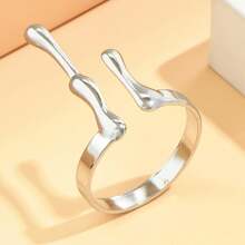 1 pieza Anillo casual de lujo minimalista de acero inoxidable