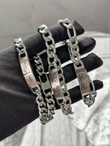 1 chiếc vòng tay ảnh cặp đôi được cá nhân hóa, vòng tay ảnh mắt tùy chỉnh bằng thép không gỉ khắc laser, trang sức ảnh khắc bằng thép không gỉ, quà tặng ngày lễ tình nhân cho bạn trai, quà tặng kỷ niệm cho cặp đôi - Dây chuyền  9mm - Xem 9