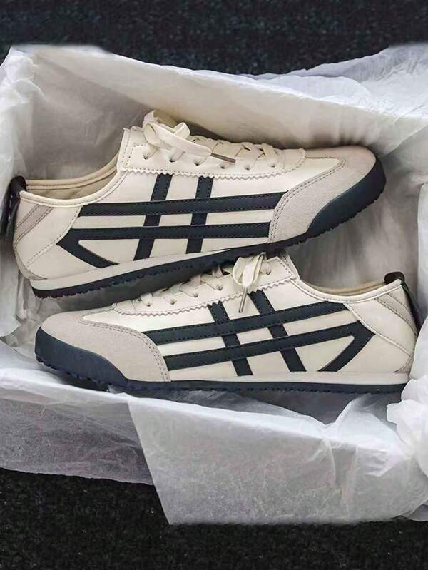 Minimalist Unisex Casual Sneakers, Fashionable Low-Top Athleisure Shoes For Commuting (White DIY Asymmetrical Painted Sole)