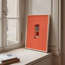 1幅简约大胆的墙面艺术帆布画，温暖阳光彩色印花帆布，多巴胺海报，适用于公寓、卧室、宿舍、走廊、房间装饰，送给爱书人的礼物，可选无框或有框。