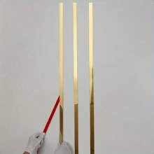 Tiras adhesivas de acero inoxidable con acabado dorado, para decoración de fondo de TV, pared y techo en el hogar, tira decorativa de acero inoxidado con acabado de titanio dorado