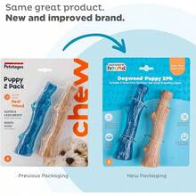 Outward Hound Dogwood Wood Durable Dog Chew Toys, Real Wood & Calming, 2-Pack, Medium - 山茱萸幼犬(2隻裝) - 查看 2