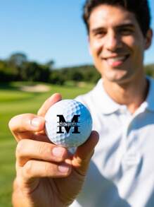 1 pieza Pelota de golf con texto personalizado - Pelotas de golf personalizadas con su texto, regalo del Día del Padre, regalos únicos y memorables para entusiastas del golf, regalo para amantes del golf | Regalos perfectos para recuerdos para papá, novio, familia, amigos | Mejor para cumpleaños, Año Nuevo, San Valentín, Día de la Madre, Día del Padre, celebraciones, regalo para él, regalo para ella