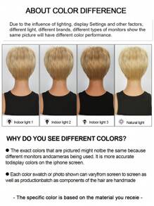 女士假发 8 英寸短发金色直发耐热纤维高密度刘海合成假发适用于日常派对音乐节和狂欢节 - 金色 - 查看 9