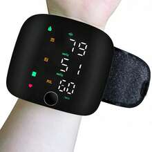 1pc Rechargeable Smart Touch LCD Digital Wrist Blood Pressure Monitor With Voice Function, Automatic Blood Pressure & Heart Rate Measurement - Black - View 9