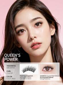 Mlen Diary Magnetic Eyelashes Set, 9-13mm Reusable Fake Lashes, No Eyeliner Needed, Upgraded 3D Dual Magnetic Eyelashes, Portable Glue-Free Lash Clusters, Create Natural Makeup Look (Queen Power) Strip Eyelashes - Natural Lashes - View 8