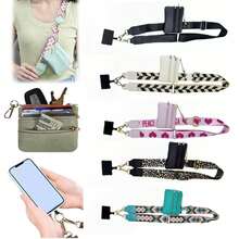 Phone Strap Crossbody, Clip And Go Strap For Phone With Wallet Crossbody, Phone Strap With Zippered Pouch - Multicolor - View 2