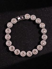 1 pieza Brazalete de plata versátil, de moda, exquisito, lujoso, único y elegante para hombres, apto para uso diario, fiestas, vacaciones, traslados, joyas de festival