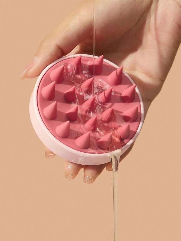 1 pieza Cepillo masajeador del cabelludo para champú con cerdas suaves de silicona para uso en mojado y seco, incluye bolsa, organizador, almacenamiento y pinzas para el cabello