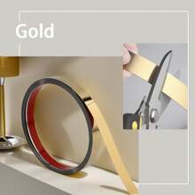Tiras adhesivas de acero inoxidable con acabado dorado, para decoración de fondo de TV, pared y techo en el hogar, tira decorativa de acero inoxidado con acabado de titanio dorado