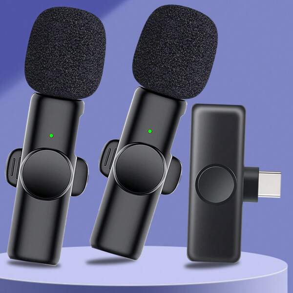 Wireless Lavalier Lapel Microphone For IOS TypeC Android Camera Plug-Play Professional Noise Reduction Recording Clip Mic For Creator Interview