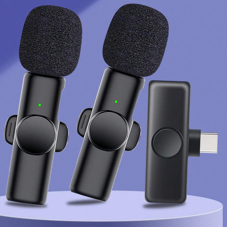 Wireless Lavalier Lapel Microphone For IOS TypeC Android Camera Plug-Play Professional Noise Reduction Recording Clip Mic For Creator Interview