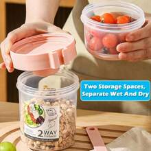 1pc Breakfast On The Go Cups, Salad Cup To Go, Take And Go Yogurt Cereal Overnight Oats Snack Parfait Containers & Salad Dressing Holder With Fork For Lunch, Fruit & Vegetable Jar