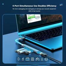 WOWSSYO Hub USB C adaptador multipuerto 4 en 1 Tipo C. Adaptador hub USB C a USB. Puertos ultra delgados USB 3.0/2.0, adecuado para computadoras, teléfonos móviles, tabletas - Multicolor - Ver 6