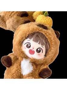 20cm Plush Doll Capeblanco Clothing Outfit, Cute Hooded Jumpsuit For Plush Doll, Unisex Doll Romper Costume (Doll Not Included) - Multicolor - View 10