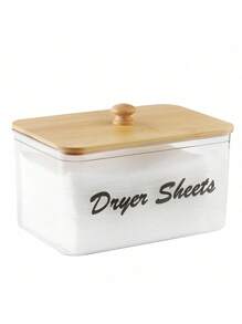1pc Laundry Detergent Storage Box With Lid, Stores Absorbent Pads & Detergent Pods, Household Essential