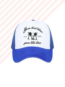 1 Piece Sponge Hat Baseball Cap Trucker Hat Holiday Style Customizable Name Copy Content Unique Gift Personalized DIY - Multicolor - View 10