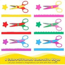 Juego de 4 piezas/6 piezas/8 piezas de tijeras de manualidades con bordes decorativos, tijeras de resina ABS para hacer tijeras de colores, tijeras para scrapbook con bordes decorativos, 6 tipos de patrones de tijeras, seguras