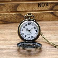 Vintage Classic Large Gear Pocket Watch Necklace, Roman Numeral Dial Quartz Pendant Watch, Retro New Style Gift Watch, Fashionable Casual Antique Pocket Watch