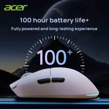 Acer OMR226 3-Mode Wireless Mouse | Intelligent Battery Display +130h Long Lasting, Ergonomic Lightweight Design, Cross-Device Seamless Switching For Office & Entertainment Dual Modes, White