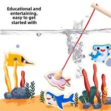 MEDOOSI-54 Pieces Kids Wooden Magnetic Fishing Toy Set/Children's Educational Game - 51PCS - 查看 5