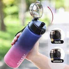 1 Stück 500ml/650ml/1000ml Plastik Farbverlauf Trinkbecher, Outdoor Sport Trinkbecher, Direktes Trinken Becher, auslaufsicher und praktisch zu tragen, geeignet für Fitness Gym und Outdoor Wandern