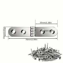 35 Pcs Heavy-Duty Silver Hinge Kit – 7 Foldable Hinges With 28 Screws | Anti-Sagging, Rust-Resistant For Kitchen Cabinets, Closets & Furniture Repair