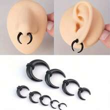 18Pcs Pincher Tapers Septum Rings, Acrylic Buffalo Horseshoe Stretcher Expander Piercing Kit For Stretching Pierced Nose Ear Gauge 9 Size 14G - 00G