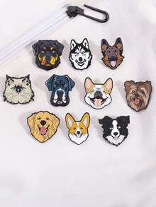 10 piezas Insignias de perro lindas con esmalte Patrones personalizados de Corgi y Border Collie Broches Insignias para solapa Regalo de joyería animal para niños y amigos - Multicolor - Ver 6