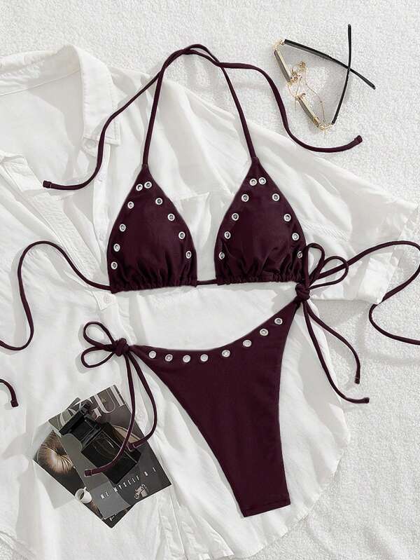 Conjunto de bikini de dos piezas, estilo europeo y americano, para mujer