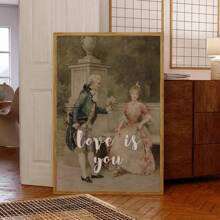 1pc Modern Roma Ntic Love Love Is You Retro Pop Wall Art Prints Canvas Painting Poster Picture For Living Room Home Decor Optional Frame
