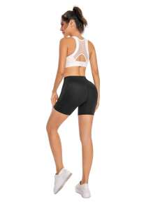 Women's Outdoor Cycling Yoga Leggings, High Waist Casual Shorts For Summer, Workout Skinny Pants With Pockets