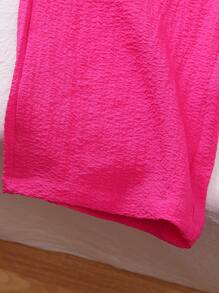 Set de 2 piezas para niñas pequeñas: Top sin mangas con volantes de estampado floral diminuto y pantalones largos de color rojo rosa, últimos diseños de moda para el verano