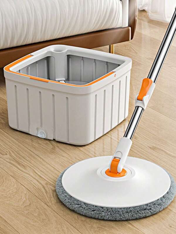 2pcs Mop Cloths / 1set Mop, Net Dirt Separation Hands-Free Mop Bucket Lazy Mopping Gods Household Rotating Mop Sewage Separation Mop Square Decontamination Mop (With Bucket)