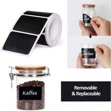 120pcs-Chalkboard Labels -Stickers Labels For Food Kitchen Accessories Sticky Labels Reusable Waterproof Chalkboard Stickers With A Liquid Chalk Ruler For Mason Jars, Party Decorations, Craft Rooms, Weddings, Pantries, Organize Your Home And Kitchen.