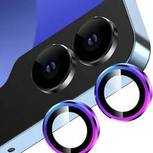 1 片相机镜头保护膜适用于三星 Z Fold 6/Z Fold 5/Z Flip 6，超清晰钢化玻璃，防刮后置摄像头屏幕保护膜，防震，黑色、银色、彩色、CD 图案，金属框架，易于安装适用于日常防护、办公室、家用手机摄像头盖防水防摔防摔防指纹全覆盖