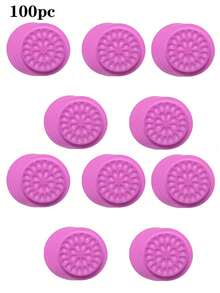 50pcs Eyelash Extension Glue Holder, Eyelash Extension Tools Rack Tray Pads, Pink Plastic Flower Shape Eyelash Extension Glue Pad With Self-Adhesive Back For Eyelash Extension, Nail Art Or Tattoo Ink Applying - Multicolor - View 23