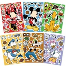 Disney 8PCS Original Cartoon Face Swap Stickers - Waterproof PVC Decals For Phone Case & Skateboard Decor (Disney-Inspired Non-Infringement Design), School Supplies,Back To School