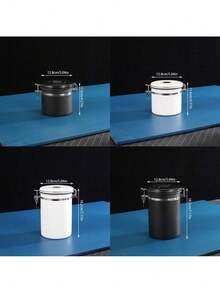 Cirelle 1pc Stainless Steel Airtight Coffee Container With Spoon, Storage Canister Set, Coffee Jar Canister With Scoop For Coffee Beans Tea 1.2L/1.8L - Multicolor - View 5