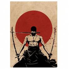 ONE PIECE لوحة قماشية لشخصية أنمي الكلاسيكية ون بيس لشخصية Roronoa Zoro، لوحة جدارية لصورة طباعة قصدير، ديكور منزلي ولوحة فنية لغرفة الأطفال