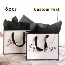 6 Peças - Sacolas de Presente Personalizadas para Madrinhas, Sacolas de Presente de Casamento Personalizadas, Sacolas para Despedida de Solteiro, Sacolas de Boas-vindas, Sacolas de Presente para a Festa da Noiva, Sacolas de Presente Elegantes, Sacolas de Presente para o Dia dos Pais, Sacolas de Mão para Senhoras 8,66*3,94*7,09 Polegadas Sacolas de Presente Pequenas