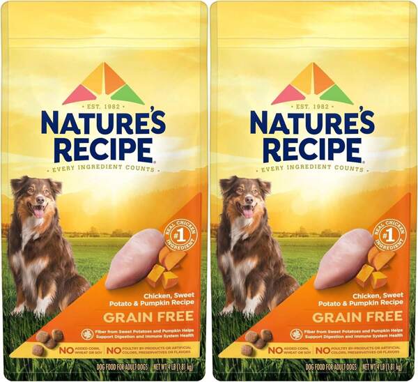 Nature's Recipe Grain Free Chicken, Sweet Potato &Amp; Pumpkin Recipe Dry Dog Food, 24 Lb. Bag